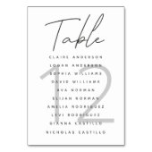 Minimalistisch script White Wedding Seining Chart Kaart (Achterkant)