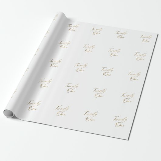 Minimalistisch Script wit en goud 21e verjaardag Cadeaupapier (Uitgerold)