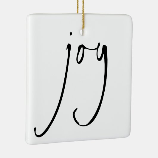 Minimalistisch script: wit kerstzwart keramisch ornament (Rechts)