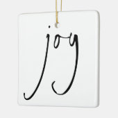 Minimalistisch script: wit kerstzwart keramisch ornament (Links)