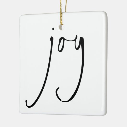 Minimalistisch script: wit kerstzwart keramisch ornament (Links)