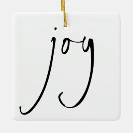 Minimalistisch script: wit kerstzwart keramisch ornament