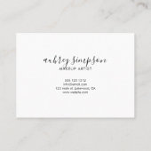 Minimalistisch script: wit visitekaartje (Achterkant)