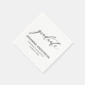 Minimalistisch Script Wit Zwart Afstuderen Servet (Hoek)