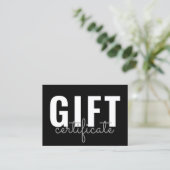 Minimalistisch script zakelijke cadeaubon visitekaartje (Staand voorkant)