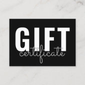 Minimalistisch script zakelijke cadeaubon visitekaartje (Voorkant)