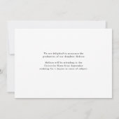 Minimalistisch script: ze deed het Afstuderen Foto Aankondiging (Achterkant)