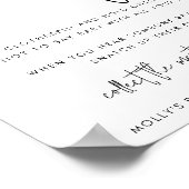 Minimalistisch script Zeg geen Baby shower game Poster (Hoek)