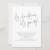 Minimalistisch script zijn kerst laat partij kaart (Voorkant)