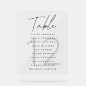 Minimalistisch Script Zitkaarten Tabelnummer Acryl Bord (Voorkant)