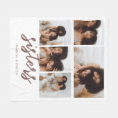 Minimalistisch script 'Zusters' 5 foto collage Fleece Deken (Voorkant (Horizontaal))