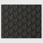 Minimalistisch script zwart en goud 21e verjaardag cadeaupapier (Vlak)