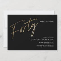 Minimalistisch script zwart en goud 40ste verjaard