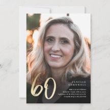 Minimalistisch script zwart en goud 60ste verjaard