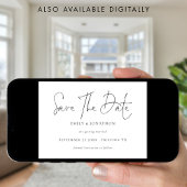 Minimalistisch script Zwart en Wit Bewaar De Datum Save The Date