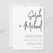 Minimalistisch script zwart en wit modern kaart (Voorkant)