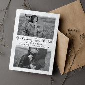 Minimalistisch Script Zwart-wit 2 foto's Save The Date