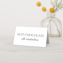 Minimalistisch Script Zwart-wit Buffet Voedsel Plaatskaartje