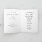 Minimalistisch Script Zwart & Wit Gevouwen Bruilof Programma (Binnen)
