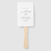 Minimalistisch Script Zwart & Wit Huwelijksprogram Handwaaier (Voorkant)
