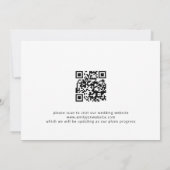 Minimalistisch Script Zwart Wit QR Save The Evenin Date (Achterkant)