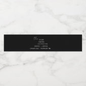 Minimalistisch Script Zwart & Wit Repetitie Diner Waterfles Etiket (Enkel label)