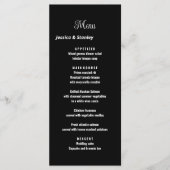 Minimalistisch script zwart-wit trouwmenu menu (Voorkant)