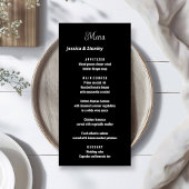 Minimalistisch script zwart-wit trouwmenu menu