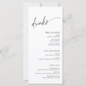 Minimalistisch Script Zwart Wit Voedsel en Drink M (Achterkant)