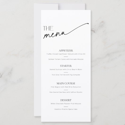 Minimalistisch Script Zwart Wit Voedsel en Drink M (Voorkant)