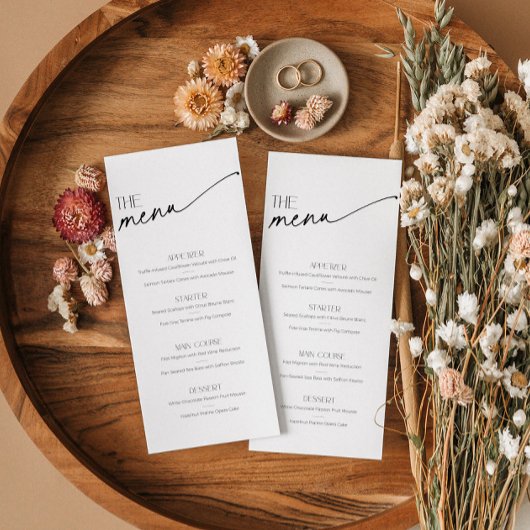 Minimalistisch Script Zwart Wit Voedsel en Drink M