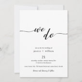 Minimalistisch Script Zwart-wit We Do Wedding Kaart (Voorkant)