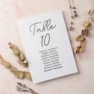 Minimalistisch Script zwart wit zitschema Kaart