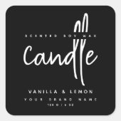 Minimalistisch script zwarte productlabel sticker (Voorkant)