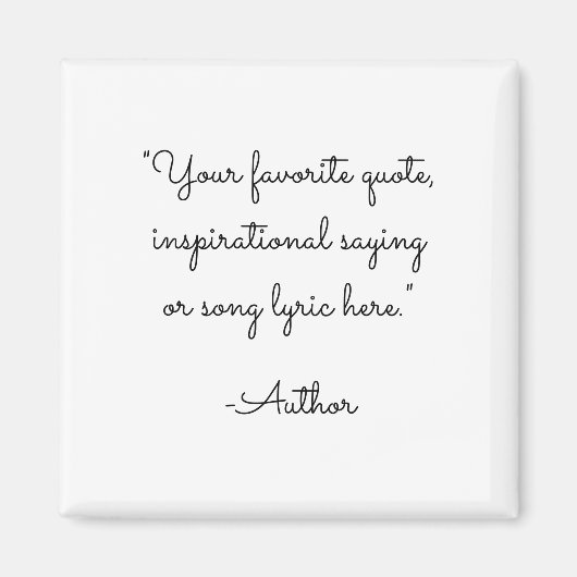 Minimalistisch scriptcitaat magneet (Voorkant)