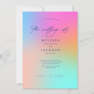 Minimalistisch scripted Ombre Wedding Invitation Kaart