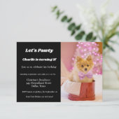 Minimalistisch scriptfeest voor puppies kaart (Staand voorkant)