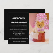 Minimalistisch scriptfeest voor puppies uitnodiging briefkaart (Voorkant / Achterkant)