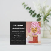 Minimalistisch scriptfeest voor puppies uitnodiging briefkaart (Staand voorkant)