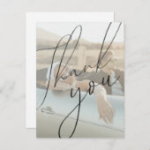 Minimalistisch scriptweddenschap Dank u Briefkaart (Voorkant / Achterkant)