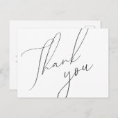 Minimalistisch scriptweddenschap Dank u Briefkaart (Voorkant / Achterkant)