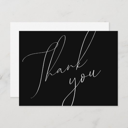 Minimalistisch scriptweddenschap Dank u Briefkaart (Voorkant / Achterkant)