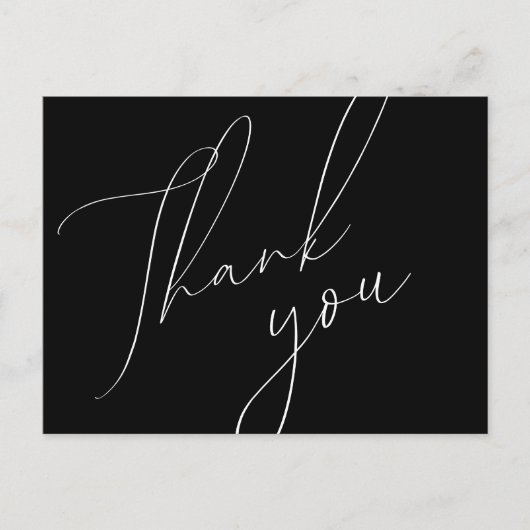 Minimalistisch scriptweddenschap Dank u Briefkaart (Voorkant)
