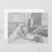 Minimalistisch scriptweddenschap Dank u Briefkaart (Voorkant / Achterkant)