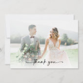 Minimalistisch scriptweduwschap bedankkaart (Voorkant)