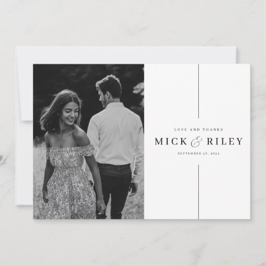 Minimalistisch scriptweduwschap bedankkaart (Voorkant)