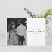 Minimalistisch scriptweduwschap bedankkaart (Staand voorkant)