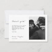 Minimalistisch scriptweduwschap bedankkaart (Voorkant)