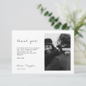 Minimalistisch scriptweduwschap bedankkaart (Staand voorkant)