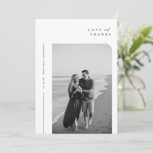 Minimalistisch scriptweduwschap bedankkaart (Staand voorkant)